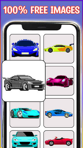 Racing Cars Pixel Art Coloring скриншот 1
