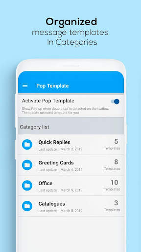 Pop Template: Quick Reply Message Templates скриншот 3