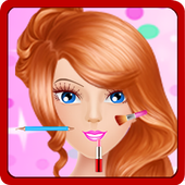 Princess in spa salon icon