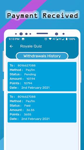 Royale Quiz ~ Play Quiz to Earn Money स्क्रीनशॉट 7