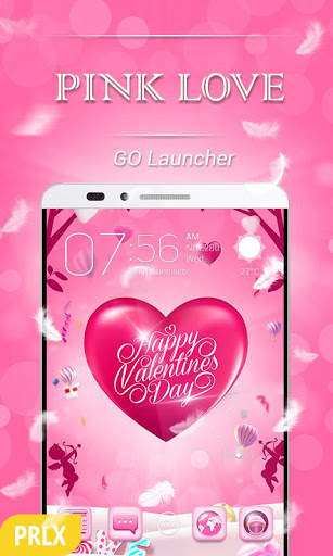 Pink Love 3D Go Launcher Theme screenshot 1