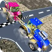City Chained Tractor Towing – 3D Pull Heavy Buss 1.0