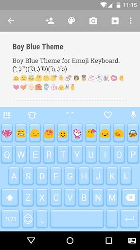 Boy Blue Emoji keyboard Theme screenshot 1