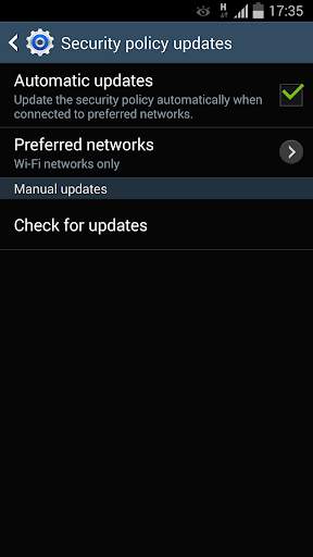 Samsung Security Policy Update screenshot 1