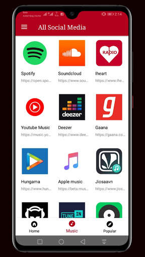 All Social Media, Network & Music Site in one App screenshot 2