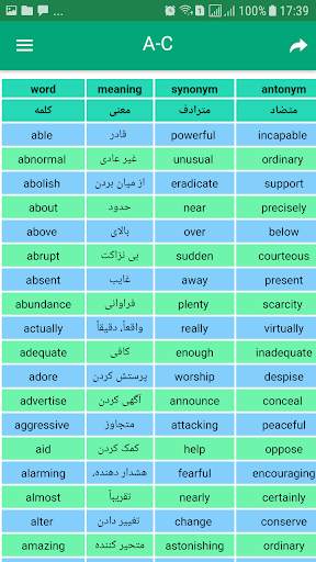 مترادف و متضاد لغات انگلیسی 2 تصوير الشاشة