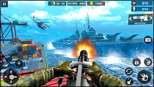Gunner Fire Strike - Navy War Commando Shoot Games screenshot 1