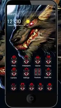Dark Wolf Theme Monster Background  Red-eyed wolf скриншот 1