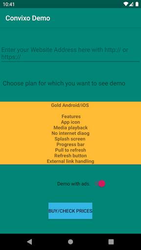 Convixo (Convert Website to Android/iOS app) Demo screenshot 2
