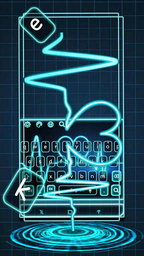 Neon Blue Heart Theme screenshot 1