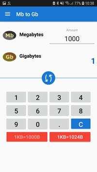 Mb to Gb Converter screenshot 1