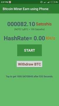 Bitcoin Miner Earn using Phone screenshot 1