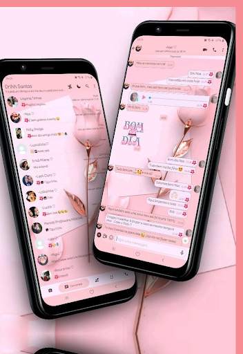 Tema Chat Pink & Wallpaper screenshot 12