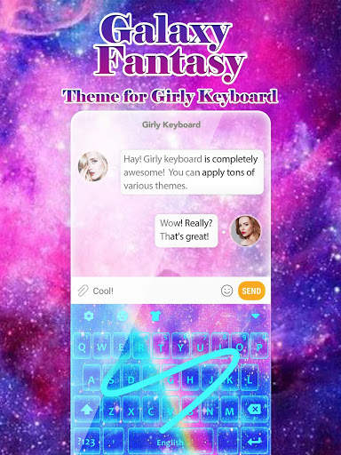 Galaxy Fantasy Keyboard Theme for Girls screenshot 1