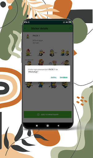 Cartoon minion chat sticker screenshot 4