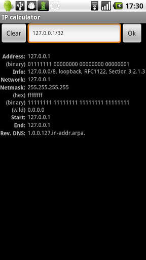 IP calculator (Samsung) - deprecated स्क्रीनशॉट 1