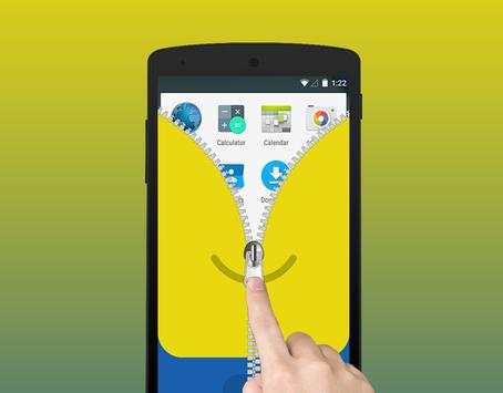 Funny Minion Zipper Screenlock screenshot 1