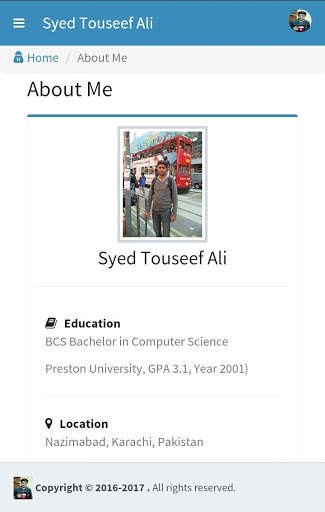 Syed Touseef Ali - CV 6 تصوير الشاشة