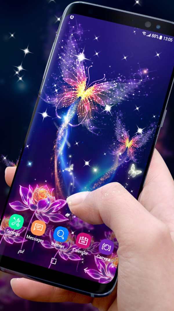Neon butterfly live wallpaper screenshot 3