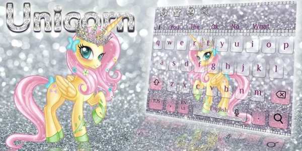 Cute Princess Unicorn Keyboard 5 تصوير الشاشة