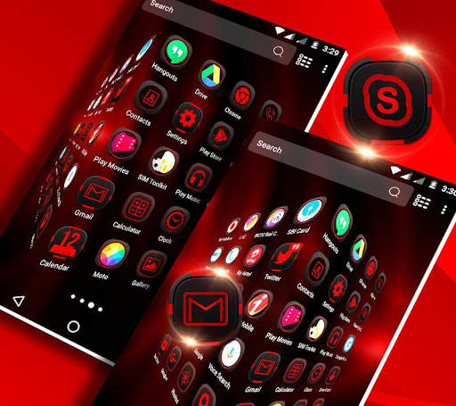 Dark Red Launcher Theme скриншот 4