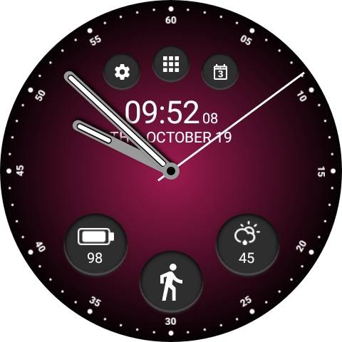 Black Classic Watch Face скриншот 8