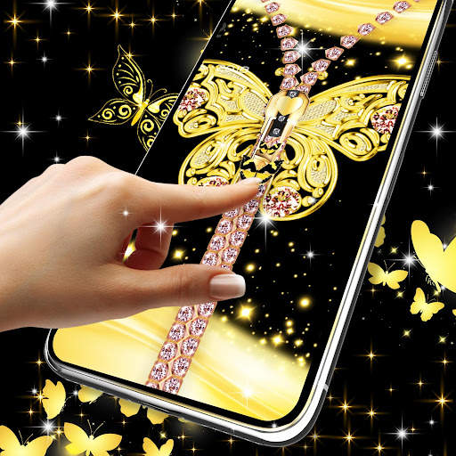 Golden butterflies lock screen screenshot 5