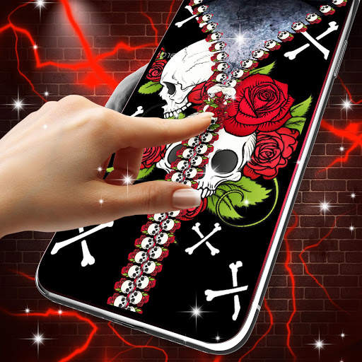 Skull lock screen zipper screenshot 6