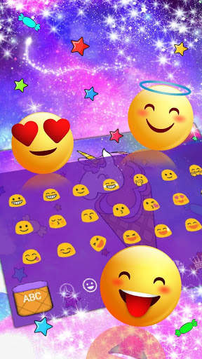Galaxy Cute Unicorn Ice Cream Keyboard Theme screenshot 3