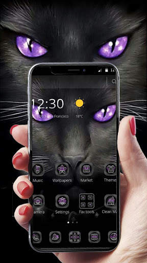 Black Evil Cat Dark Theme screenshot 4