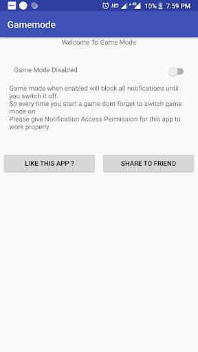Game Mode - Block Notifications during Game Play screenshot 1