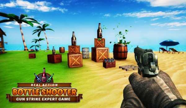 Real Action Bottle Shooter Gun Strike Expert Game screenshot 1