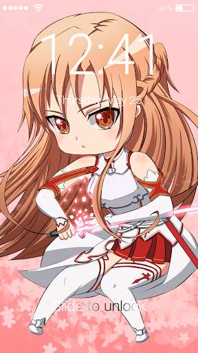Asuna Cute Girl Anime Wallpaper Sword Screen Lock screenshot 1