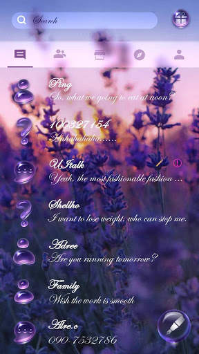 GO SMS LAVENDER THEME screenshot 2