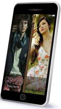 Couple Photo Zipper LockScreen screenshot 5