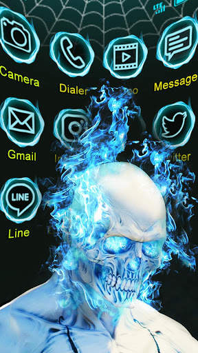 Fire, Blue, Skull Themes, Live Wallpaper screenshot 2