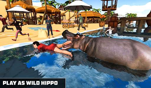 Angry Hippo Attack Simulator-City & Beach Attack screenshot 6