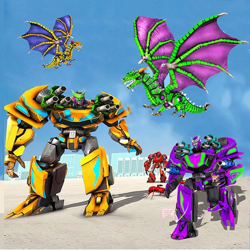 Flying Dragon Robot Car - Robot Transforming Games icon