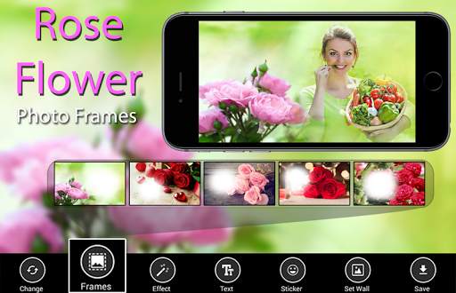 Rose Flower Photo Frames - magic love touch editor screenshot 1