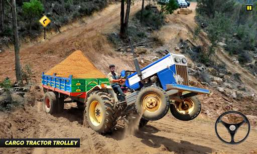 Offroad Tractor Trolley Simulator Cargo Driver 3D screenshot 1