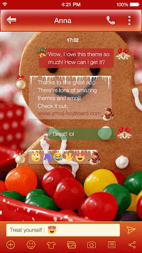 Christmas Emoji Keyboard Skin स्क्रीनशॉट 2