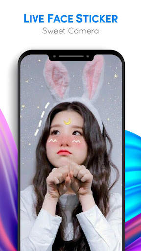 Live Face Sticker Sweet Camera screenshot 4