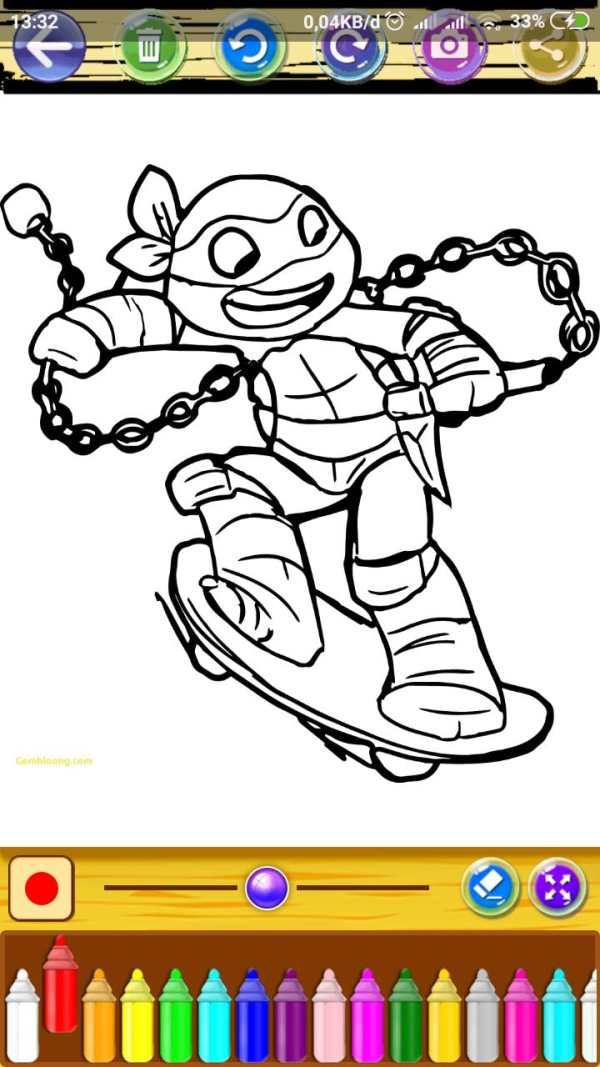 Coloring Ninja Power Turtle screenshot 1