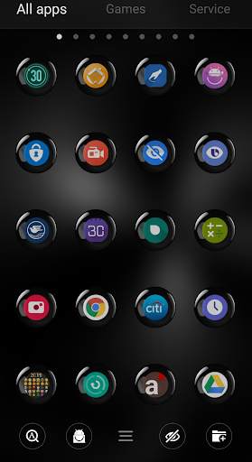 Theme Launcher Black - Spheres Icon Changer Free 7 تصوير الشاشة