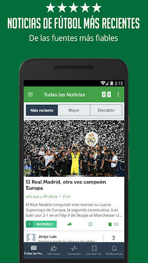 Noticias de Fútbol - SF screenshot 1