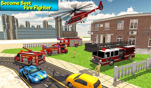 Heavy Ladder Fire Truck City Rescue 2019 screenshot 8