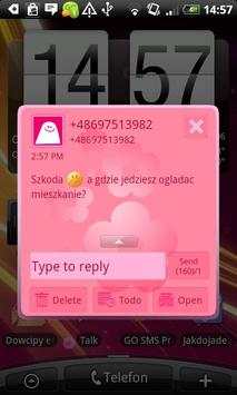 GO SMS Pink Floral Theme screenshot 3