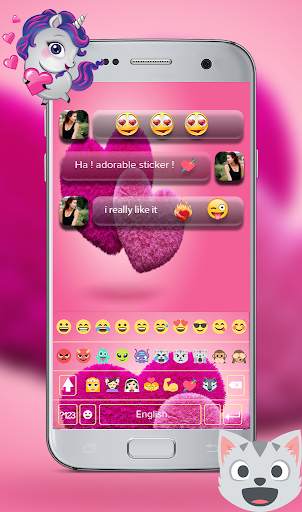I Love You Keyboard Theme - Pink Heart keyboard screenshot 4