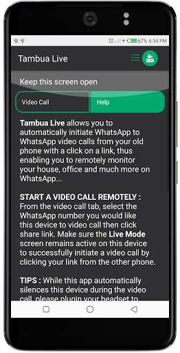 Tambua Live | Automatic Video Call For WA | Camera screenshot 3