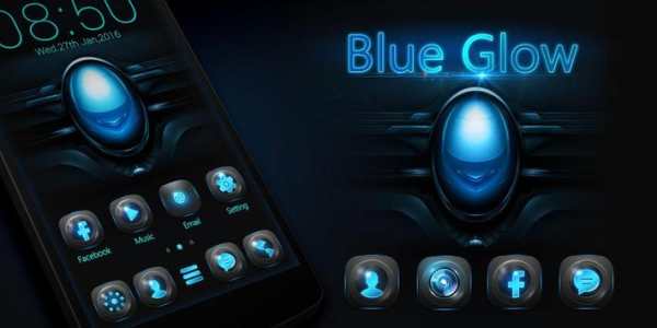 Blue Glow GO Launcher Theme screenshot 4